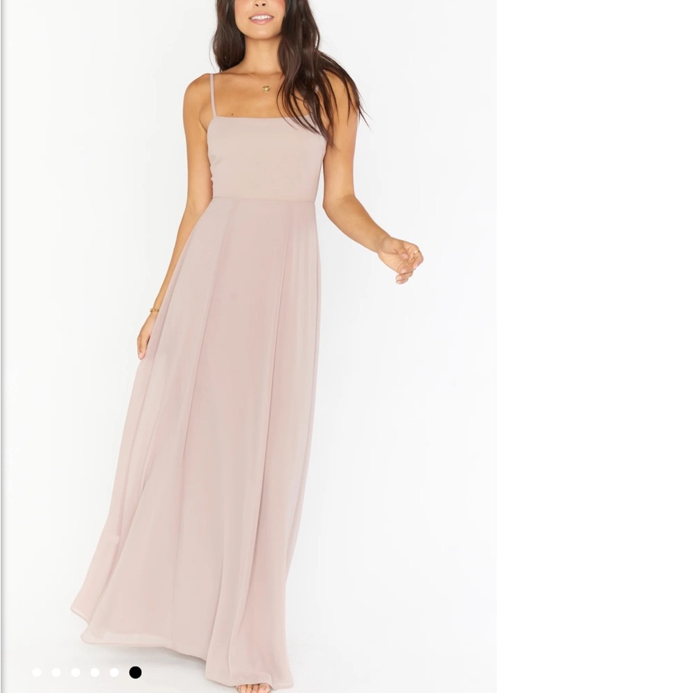Show Me Your MuMu Lauren Tie Dusty Blush Crisp Dress